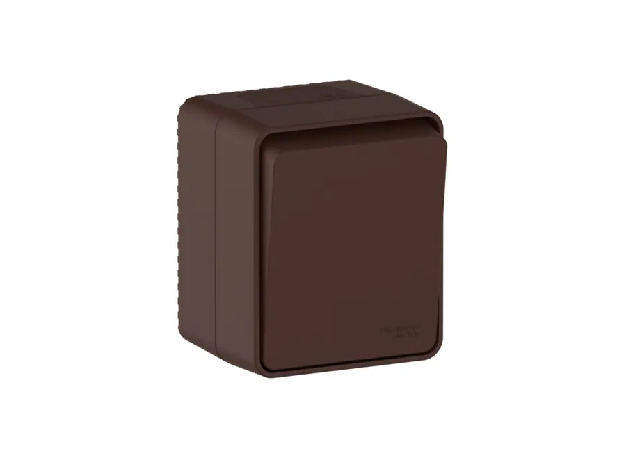 ATLASDESIGN PROFI IP54 О/У 1-клавишный ВЫКЛЮЧАТЕЛЬ КНОПОЧНЫЙ, сх.1, 10А, КОРИЧНЕВЫЙ 2