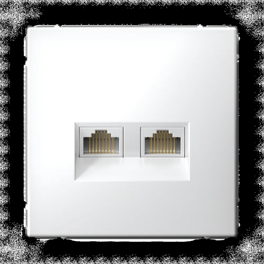 ArtGallery РОЗЕТКА двойная компьютерная RJ45+RJ45, кат.6А, механизм, БЕЛЫЙ