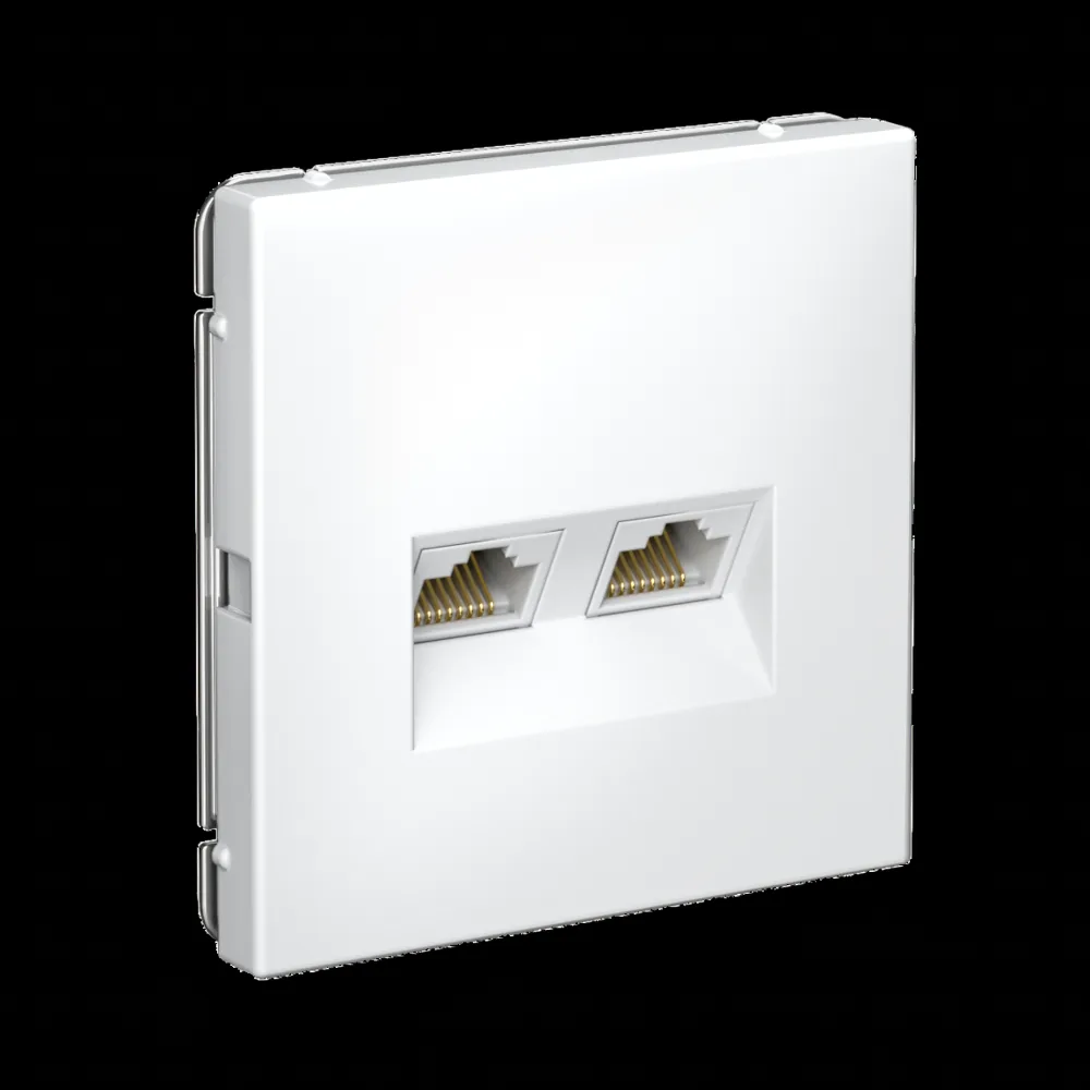 ArtGallery РОЗЕТКА двойная компьютерная RJ45+RJ45, кат.6А, механизм, БЕЛЫЙ 2