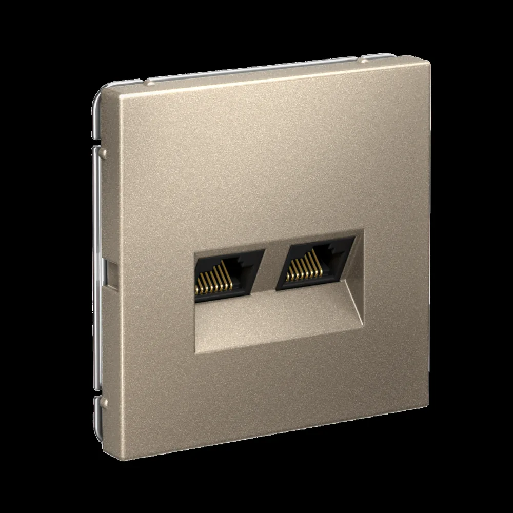ArtGallery РОЗЕТКА двойная компьютерная RJ45+RJ45, кат.6А, механизм, ШАМПАНЬ 2