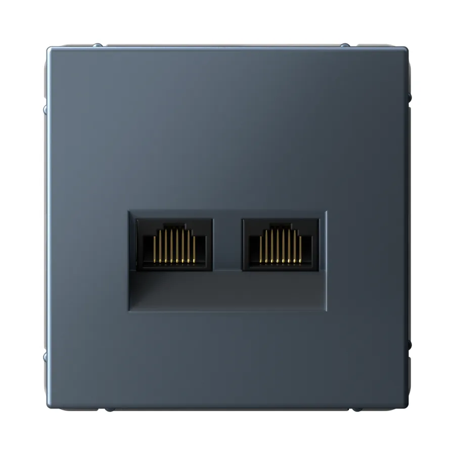 ArtGallery РОЗЕТКА двойная компьютерная RJ45+RJ45, кат. 5е, механизм, ГРИФЕЛЬ