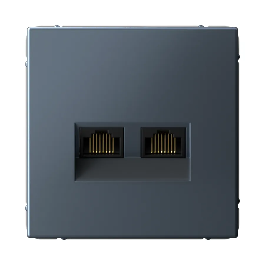 ArtGallery РОЗЕТКА двойная компьютерная RJ45+RJ45, кат.6А, механизм, ГРИФЕЛЬ