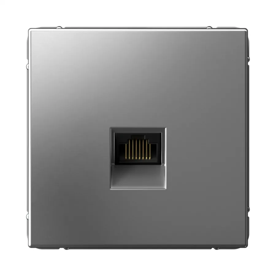 ArtGallery РОЗЕТКА компьютерная RJ45, кат. 5е, механизм, СТАЛЬ
