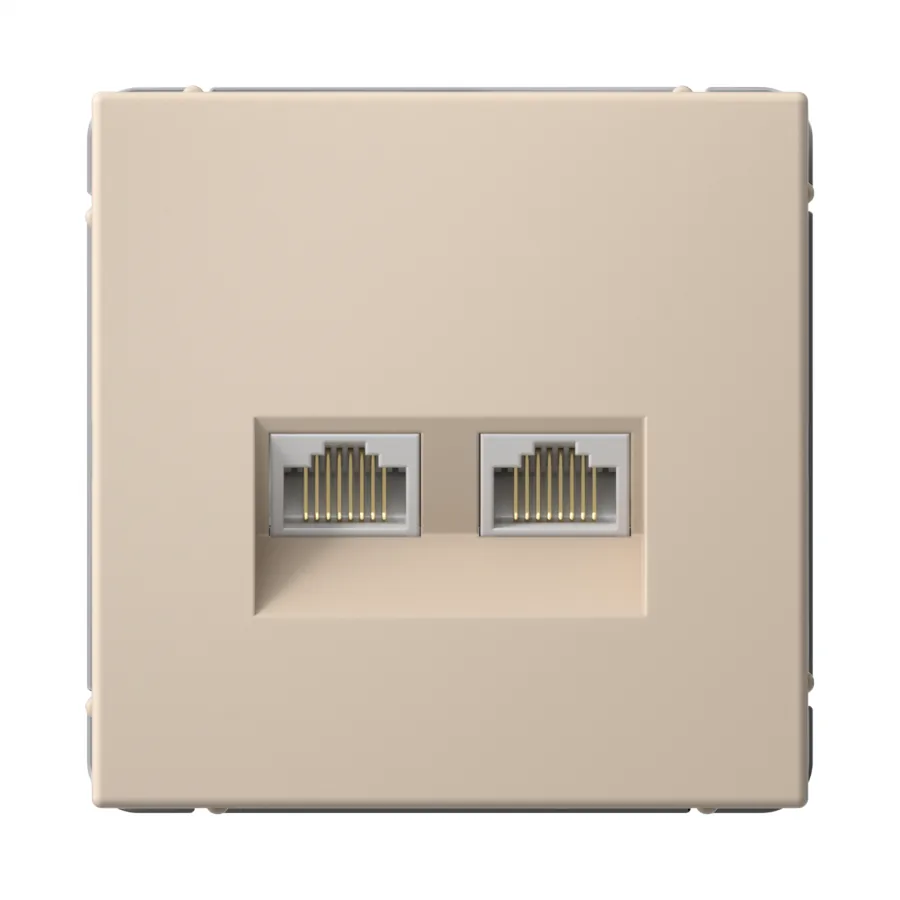 ArtGallery РОЗЕТКА двойная компьютерная RJ45+RJ45, кат. 5е, механизм, ПЕСОЧНЫЙ