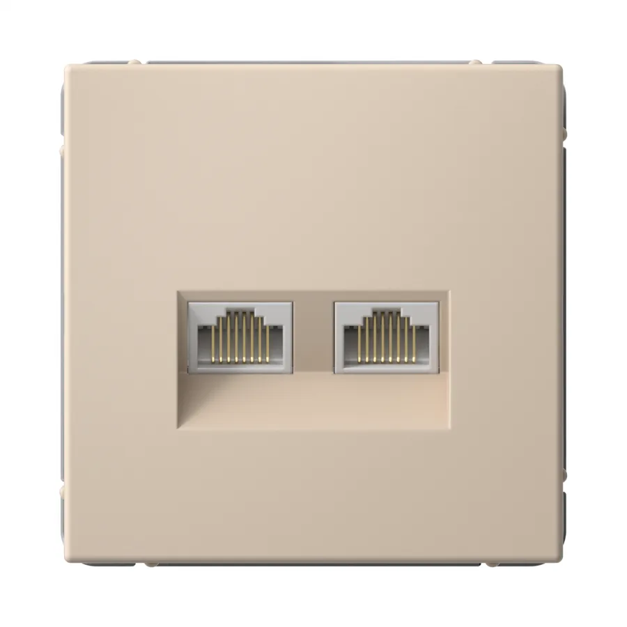ArtGallery РОЗЕТКА двойная компьютерная RJ45+RJ45, кат.6А, механизм, ПЕСОЧНЫЙ