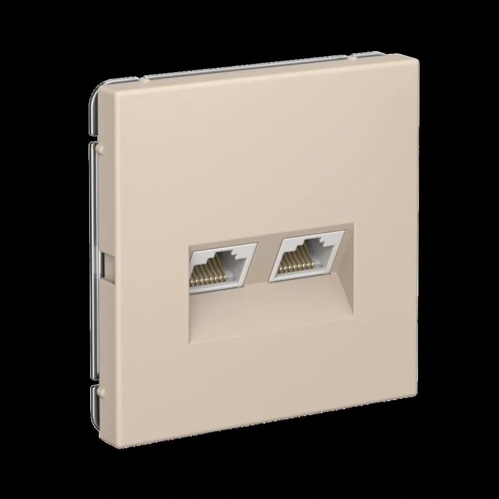 ArtGallery РОЗЕТКА двойная компьютерная RJ45+RJ45, кат.6А, механизм, ПЕСОЧНЫЙ 2