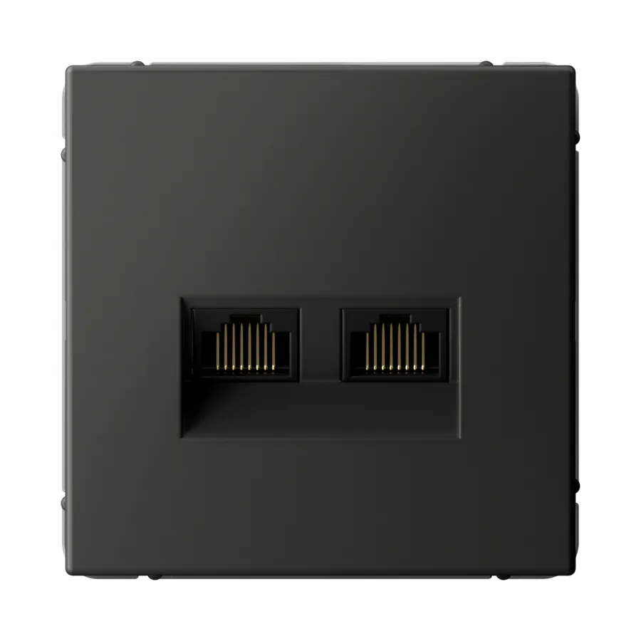 ArtGallery РОЗЕТКА двойная компьютерная RJ45+RJ45, кат. 5е, механизм, БАЗАЛЬТ