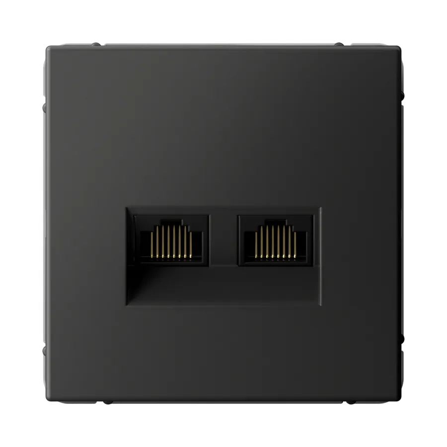 ArtGallery РОЗЕТКА двойная компьютерная RJ45+RJ45, кат.6А, механизм, БАЗАЛЬТ