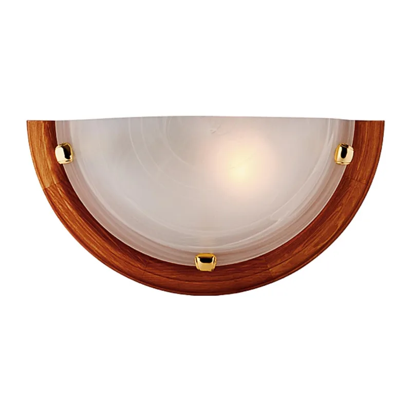 059 GL-WOOD SN 110 Бра стекло/белое/орех E27 1*100Вт 360х180 NAPOLI