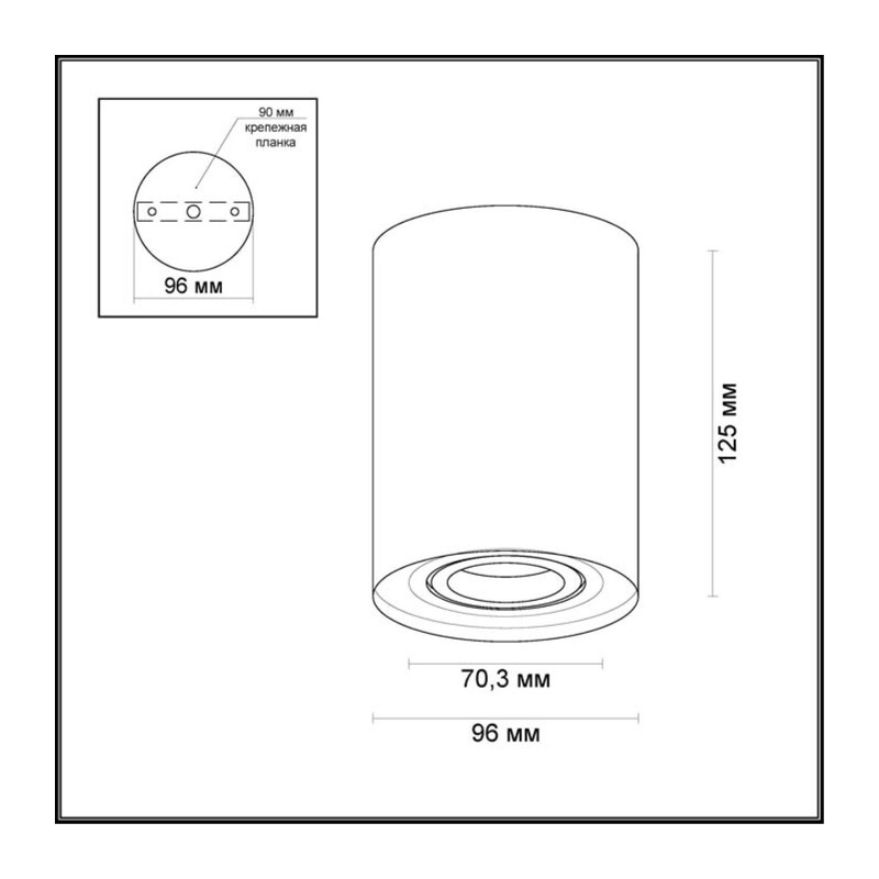3564/1C HIGHTECH ODL18 000 белый Потолочный накладной светильник IP20 GU10 1*50W 220V PILLARON