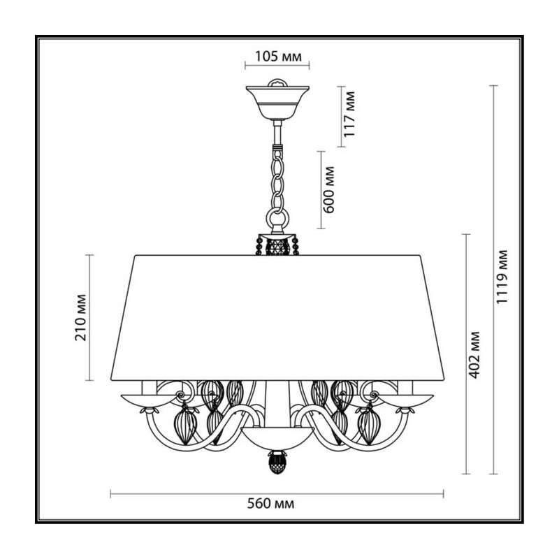 3921/4 CLASSIC ODL18 648 бронза/ткань/стекло Люстра IP20 E14 4*40W 220V NIAGARA 3