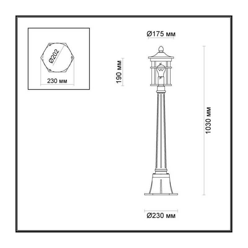 4044/1F NATURE ODL18 699 коричневый/патина Уличный светильник, 103см IP44 E27 60W 220V VIRTA 2
