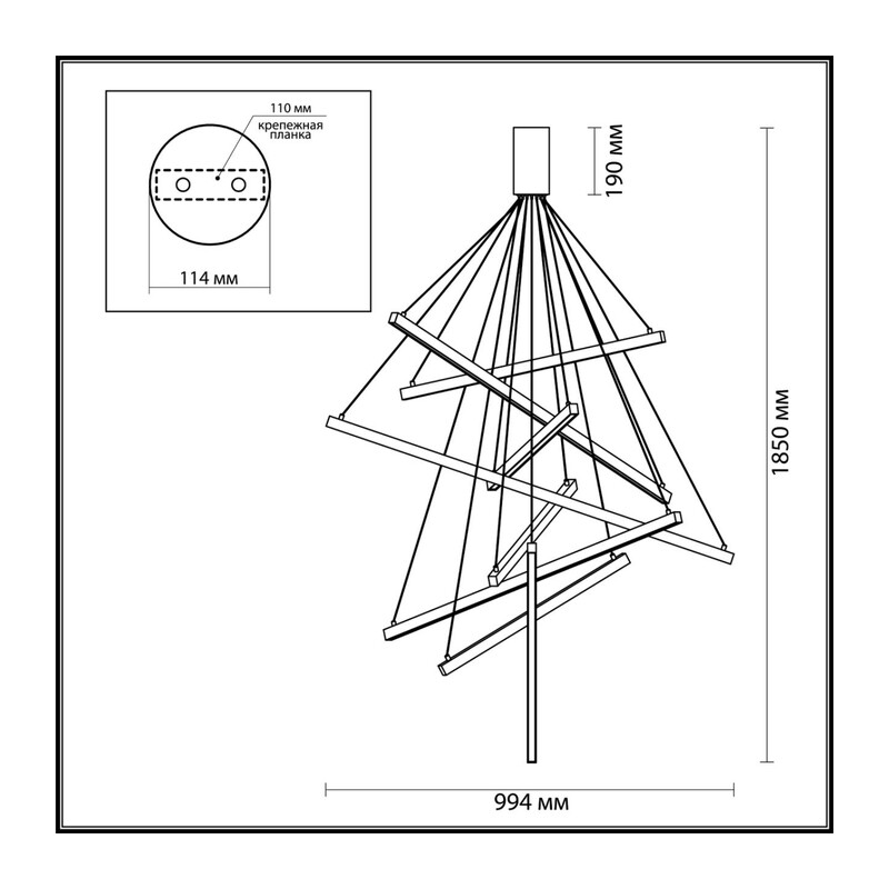 3860/96L L-VISION ODL19 309 золото Подвесной светильник LED 96W 5190Лм 3000К 220V COMETA 3