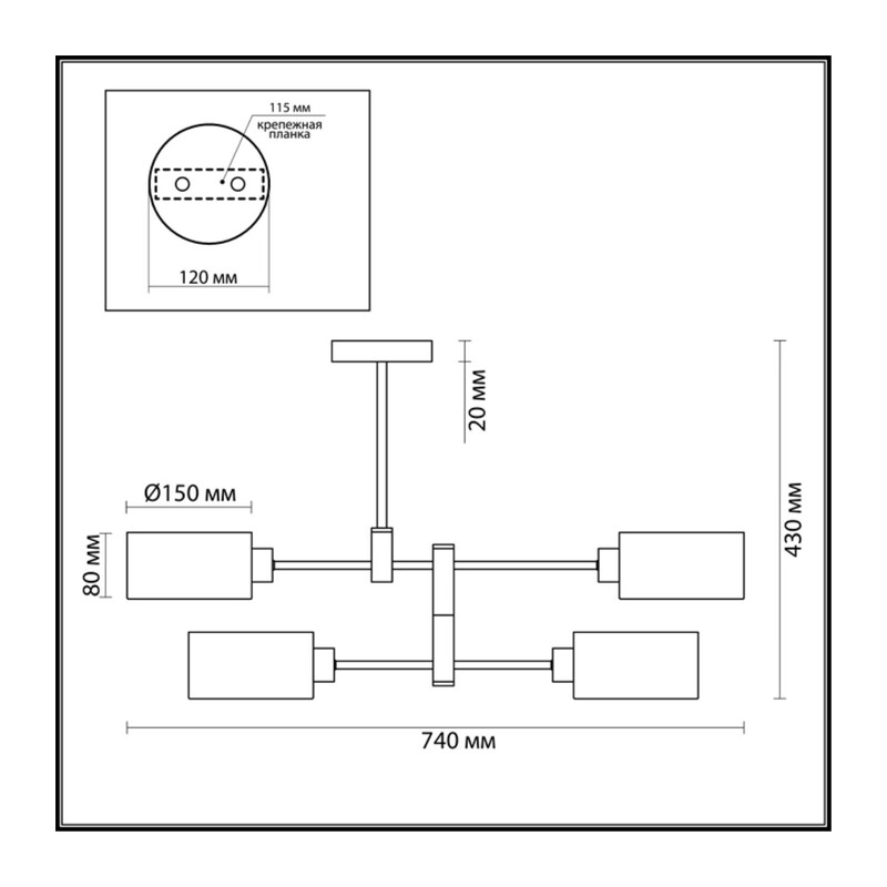 3742/4C MODERNI LN19 000 хром Люстра потолочная E14 4*60W 220V ASHLEY