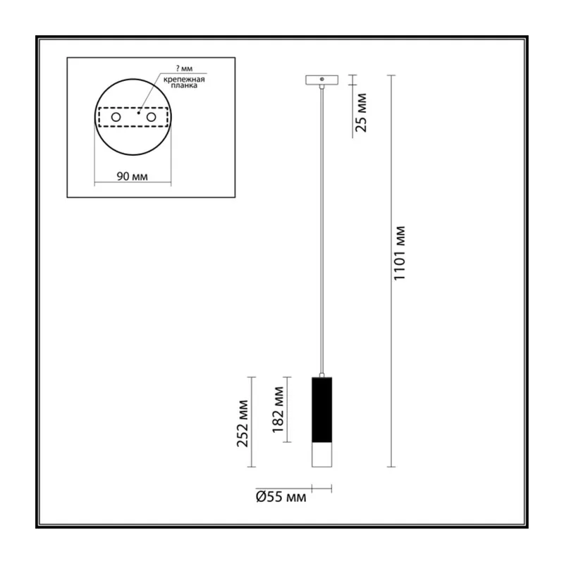 3876/1L HIGHTECH ODL19 399 черный с золотом Подвесной светильник GU10 1*50W 220V KIKO 3