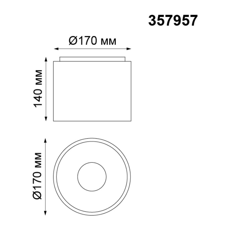 357957 OVER NT19 236 белый Накладной светильник IP20 LED 4000К 20W 200-260V RECTE