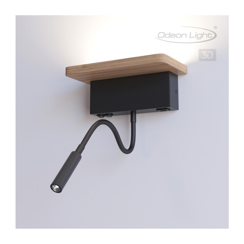 3868/8WL HIGHTECH ODL19 475 св.дерево/дерево Настен. светильник LED 8W 560Лм 3000К USB зарядка WOODY 2