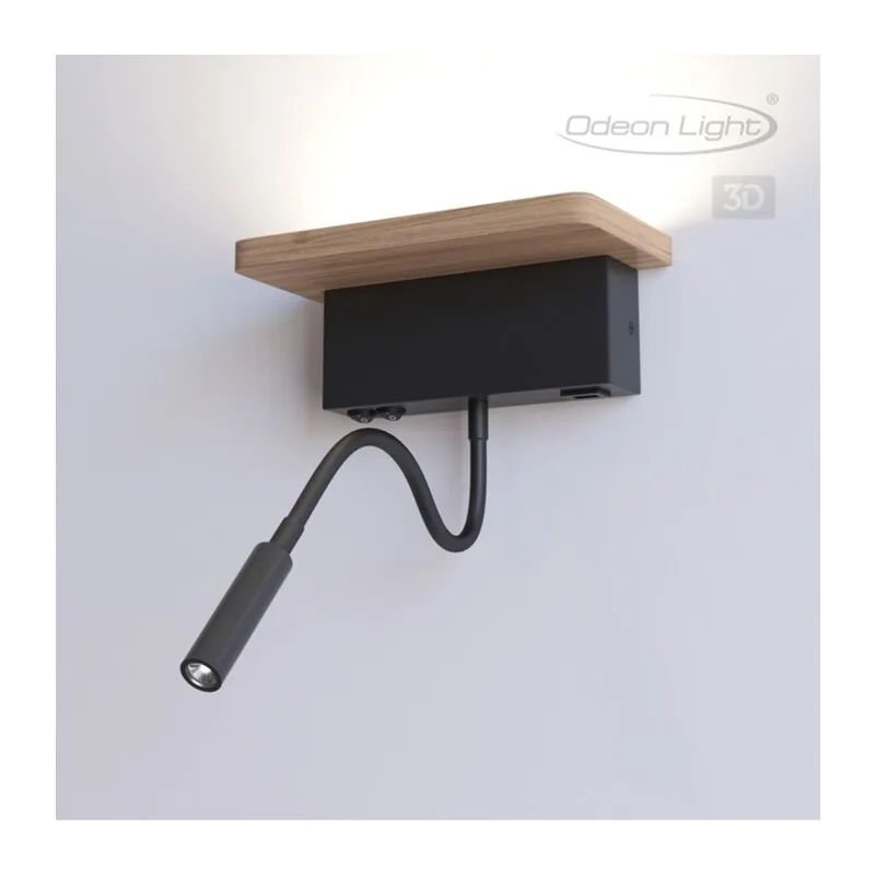 3868/8WL HIGHTECH ODL19 475 св.дерево/дерево Настен. светильник LED 8W 560Лм 3000К USB зарядка WOODY 4