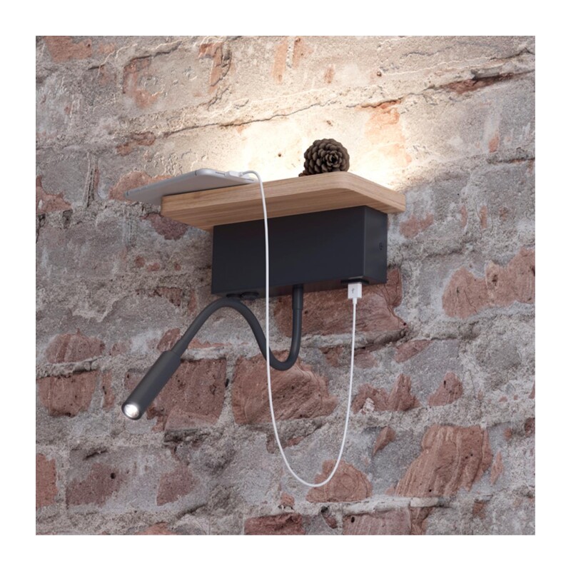 3868/8WL HIGHTECH ODL19 475 св.дерево/дерево Настен. светильник LED 8W 560Лм 3000К USB зарядка WOODY 6