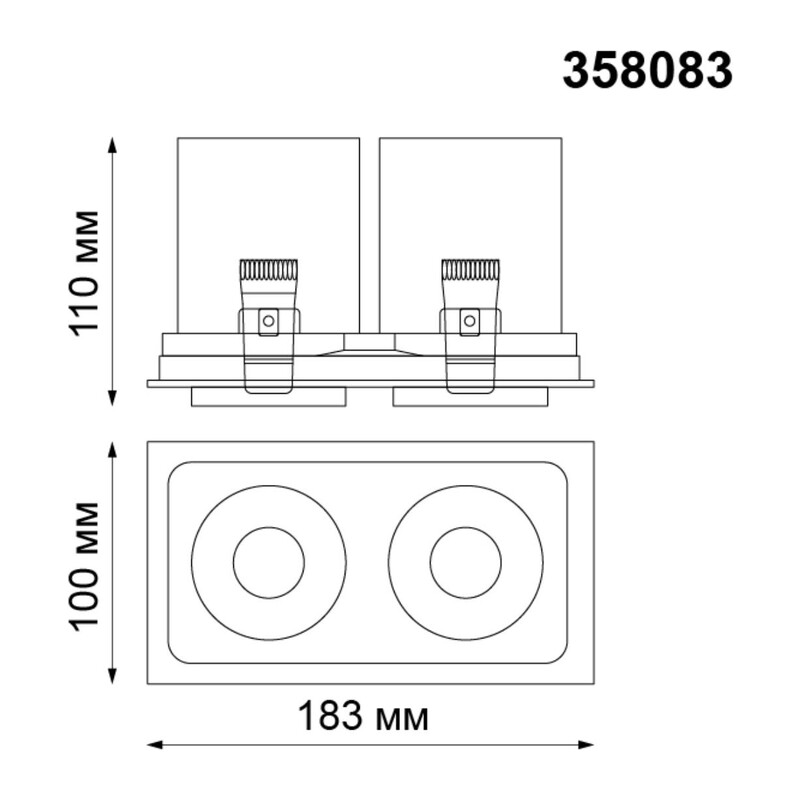 358083 SPOT NT19 528 белый/черный Встраиваемый светильник IP20 LED 3000К 24W 220V LANZA