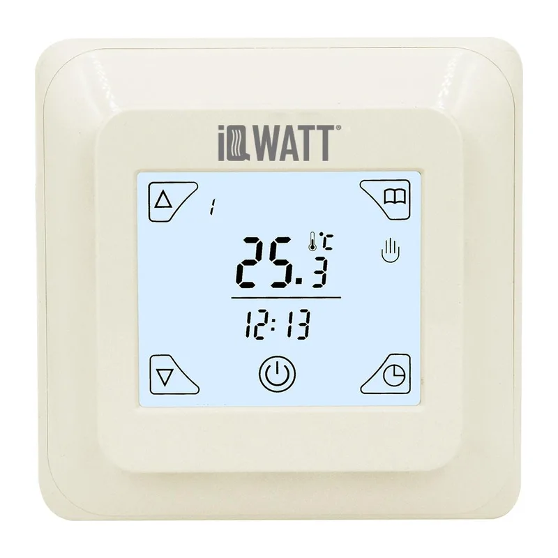 Терморегулятор с ЖК-дисплеем и сенсорными кнопками IQ THERMOSTAT TS (ivory)