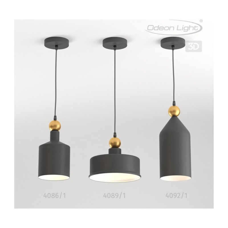4085/1 PENDANT ODL19 417 темн.серый/золотой Подвес Е27 1*40W 220V BOLLI
