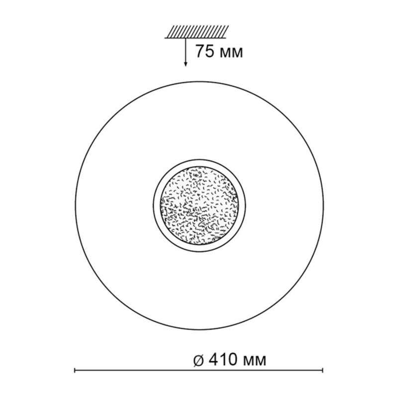 2074/DL PALE SN 000 Светильник пластик/белый/хром/прозрачный LED 48Вт 3000-6300K D410 IP43 пульт ДУ LAZANA 2