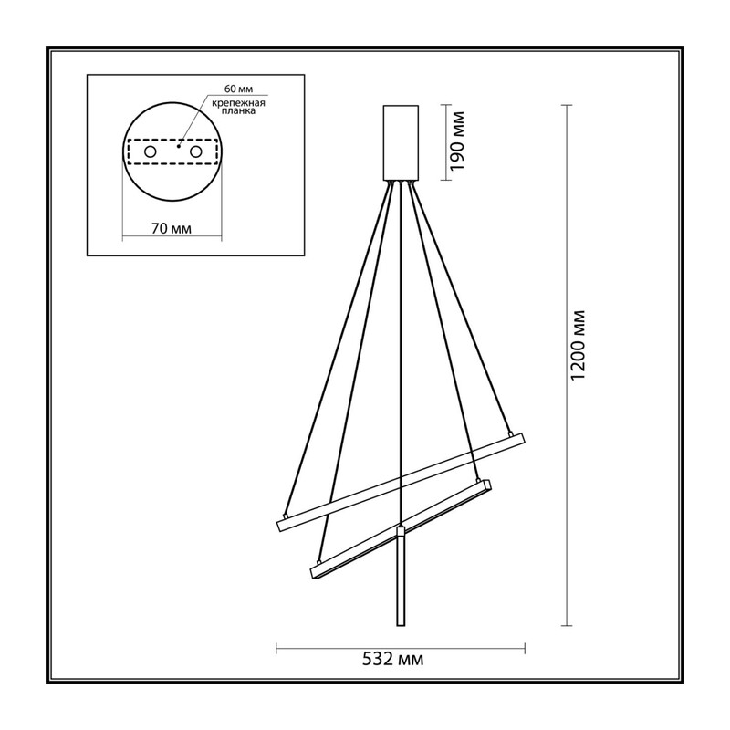 3860/39B L-VISION ODL20 000 черный/металл Подвесной светильник LED 3000K 39W 220V COMETA 2