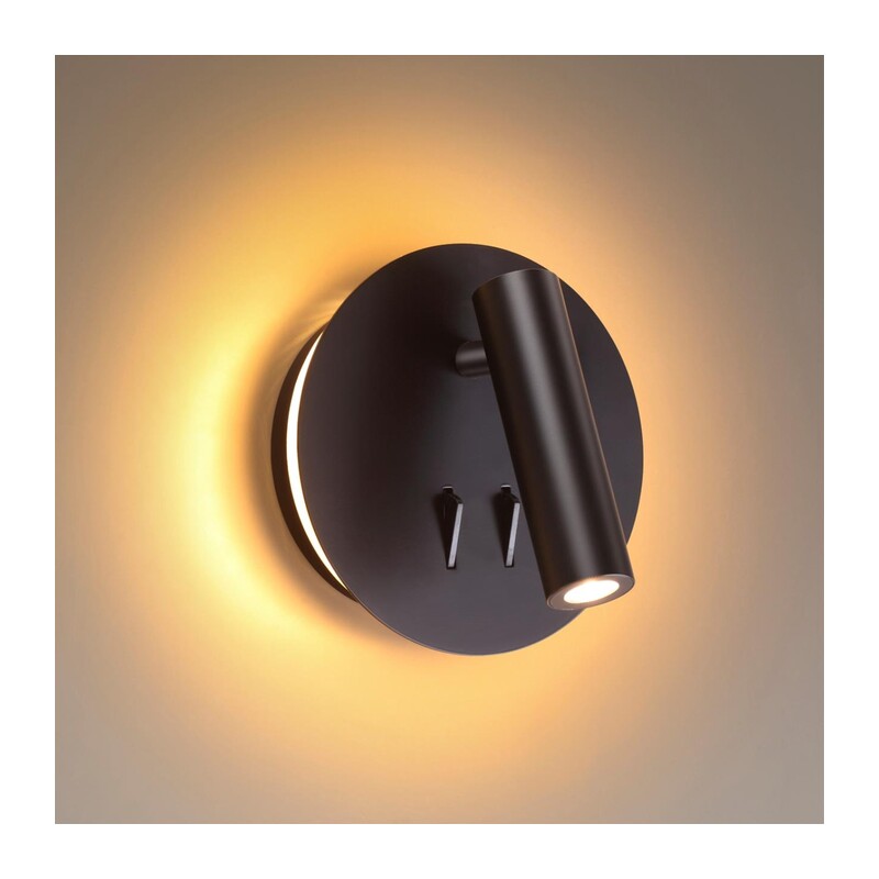 3911/9WL HIGHTECH ODL20 471 черн/металл Наст-й св-к с лампой д/чтения с выкл LED 9W 3000K 220V BEAM 3