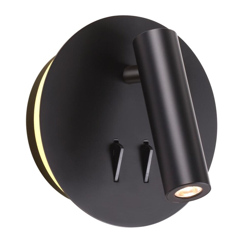 3911/9WL HIGHTECH ODL20 471 черн/металл Наст-й св-к с лампой д/чтения с выкл LED 9W 3000K 220V BEAM