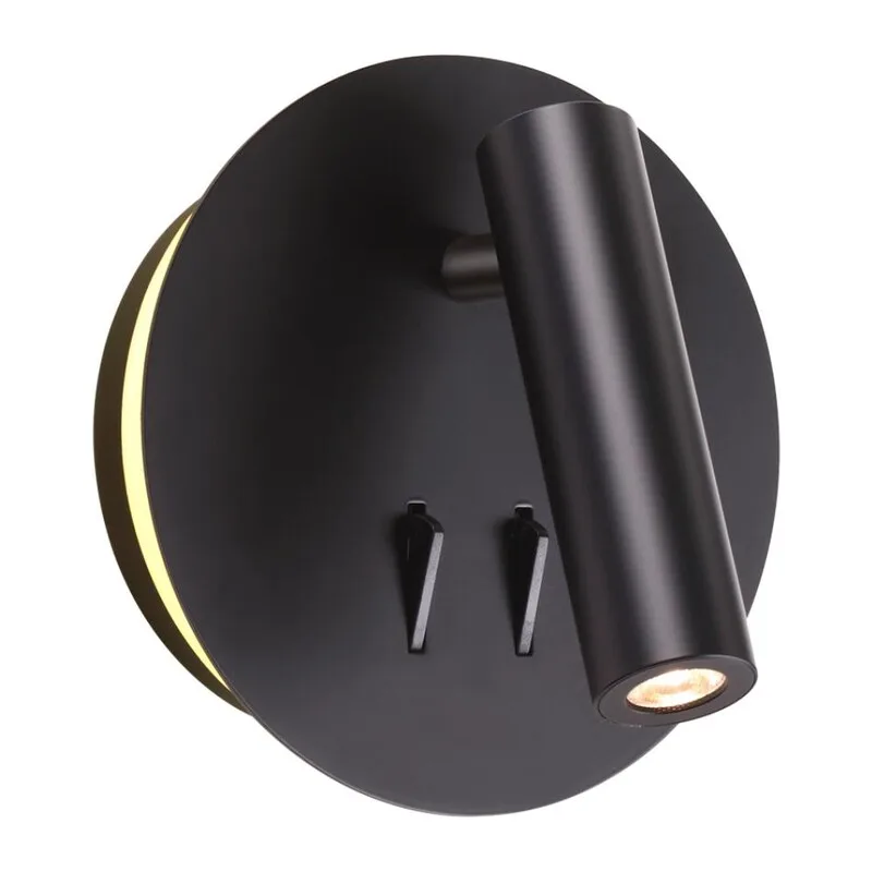 3911/9WL HIGHTECH ODL20 471 черн/металл Наст-й св-к с лампой д/чтения с выкл LED 9W 3000K 220V BEAM