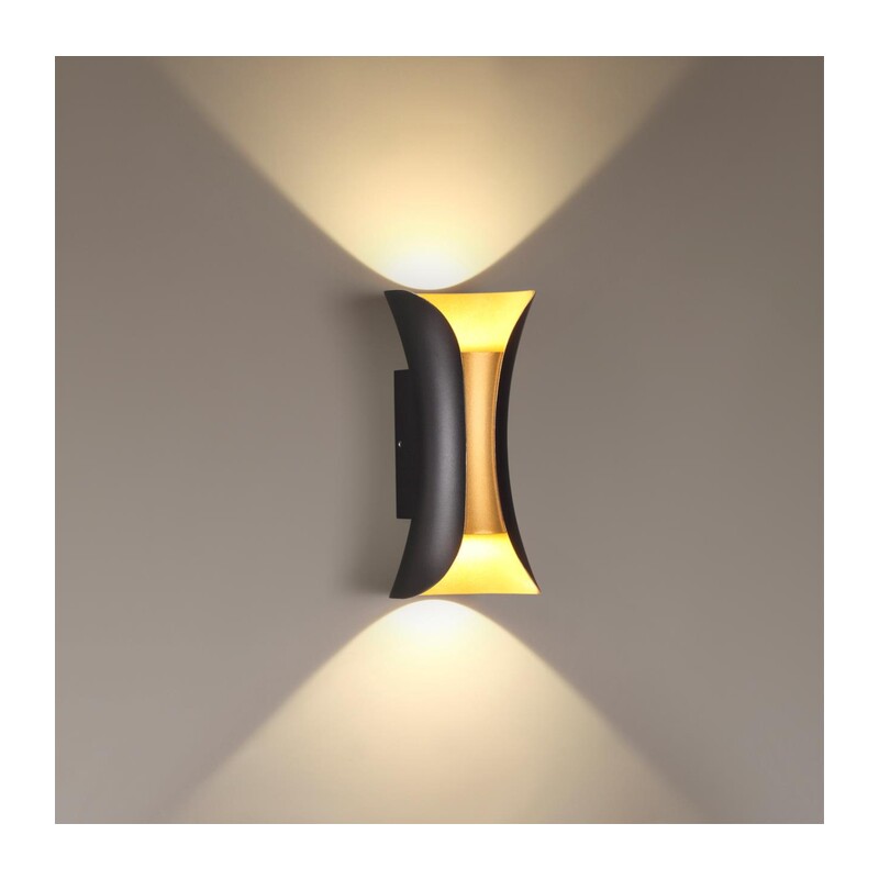 3886/6BG HIGHTECH ODL20 501 черн/золот/металл Настен.светильник LED 4000K 120° 6W 220V IP54 KRISTA 3