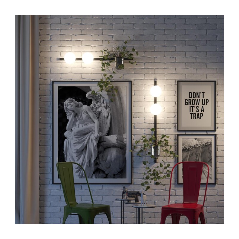 4681/2W WALLI ODL20 463 черный/белый Настенный светильник E14 2*40W 220V FLOWER 6