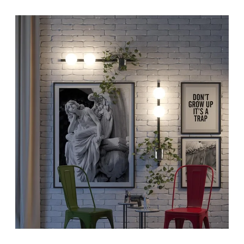 4681/2W WALLI ODL20 463 черный/белый Настенный светильник E14 2*40W 220V FLOWER 3