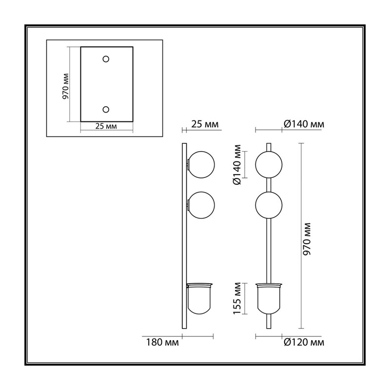 4681/2WA WALLI ODL20 463 черный/белый Настенный светильник E14 2*40W 220V FLOWER 3