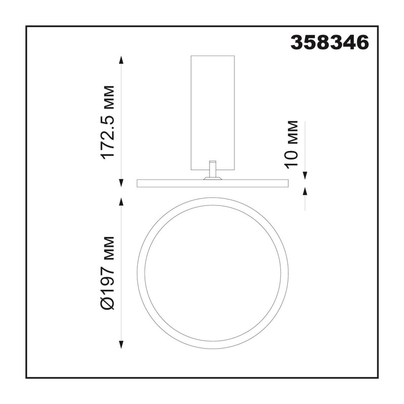 358346 OVER NT20 412 черный Светильник накладной IP20 LED 4000K 18W 85-265V HAT 2