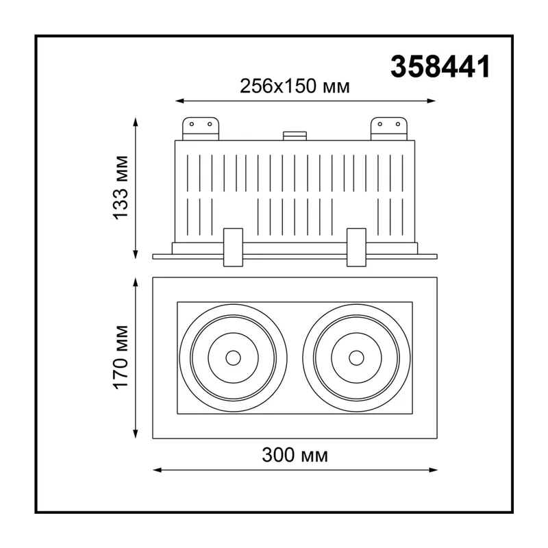 358441 SPOT NT20 545 бел/черн Встраиваемый карданный светильник IP20 LED 4000К 2*24W 100-265V GESSO 3