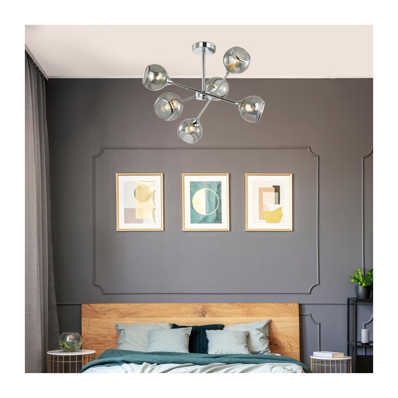 4530/6C COMFI LN21 000 хром, дымчатый Люстра потолочная E27 6*60W 220V SANDRA 4