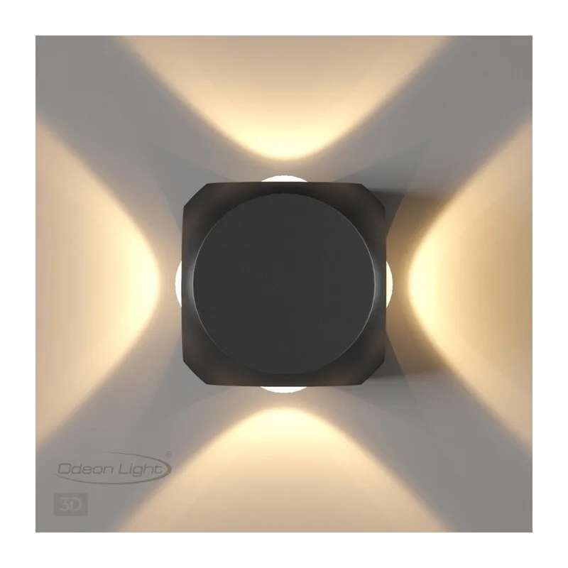 4222/8WL HIGHTECH ODL21 333 черн/металл Настенный светильник IP54 LED 8W 716Лм 3200K 70° MIKO 4