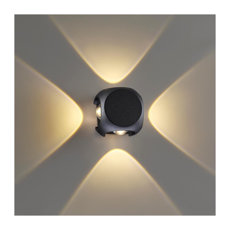 4222/8WL HIGHTECH ODL21 333 черн/металл Настенный светильник IP54 LED 8W 716Лм 3200K 70° MIKO 4
