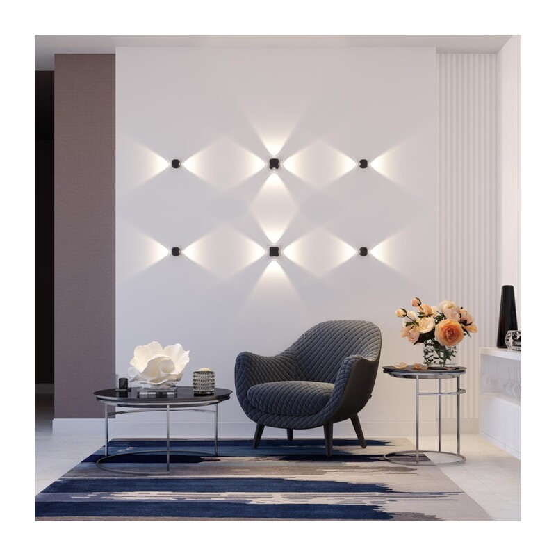 4222/8WL HIGHTECH ODL21 333 черн/металл Настенный светильник IP54 LED 8W 716Лм 3200K 70° MIKO 6
