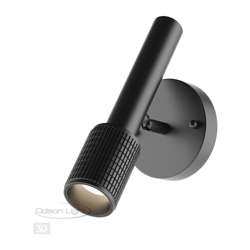 4238/1W HIGHTECH ODL21 321 черный/металл Настенный св-ник выкл на плафоне IP20 LED GU10 max 10W MEHARI 2