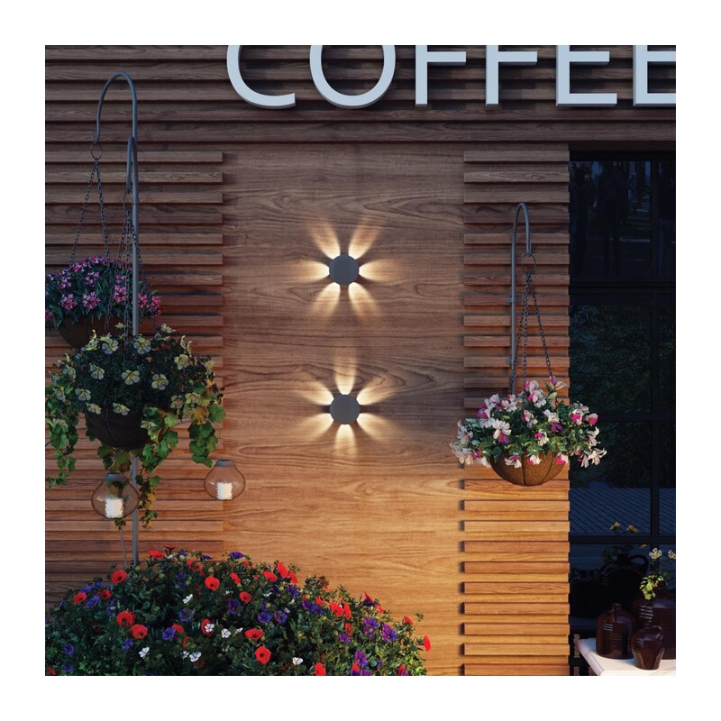 358463 STREET NT20 738 темно-серый  Ландшафтный настенный светильник IP54 LED 4000K 6W 85-265V CALLE 6