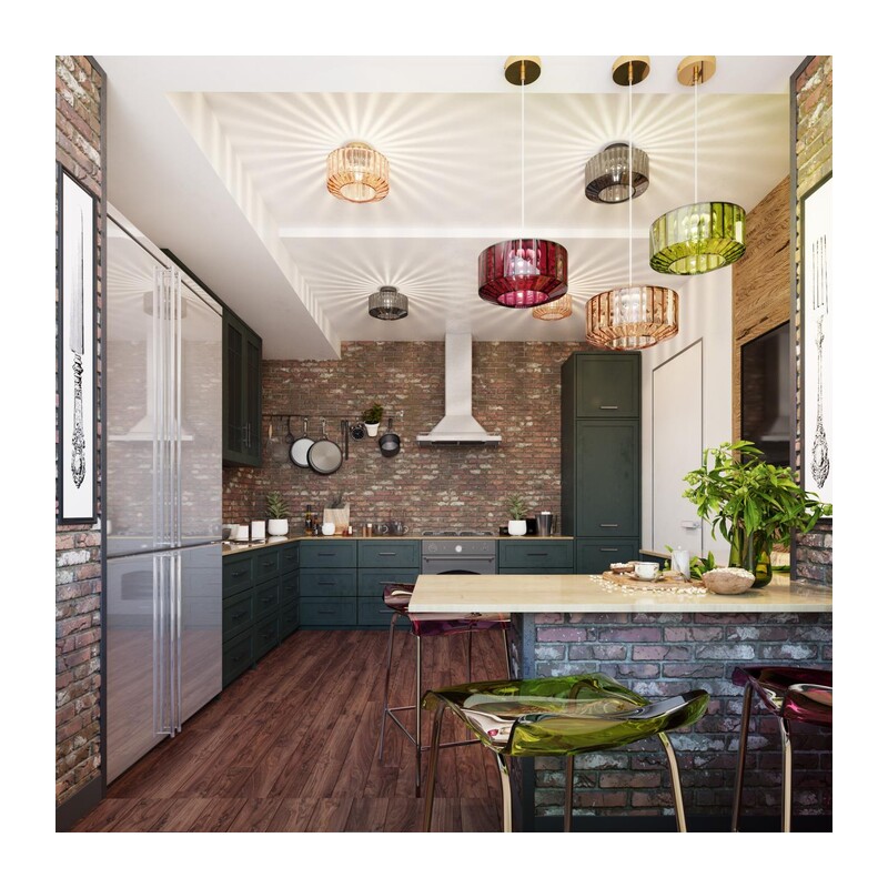 4746/1C PENDANT ODL21 409 дымчатый/черный Светильник потолочный E27 1*60W BINGA 5