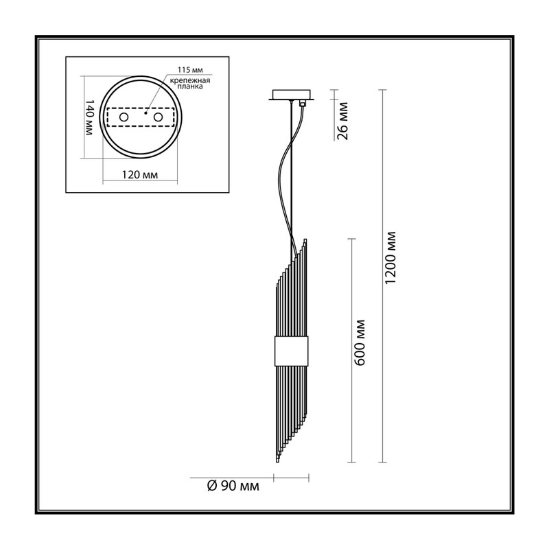 4847/2 HALL ODL21 420 золото/металл/стекло Подвес G9 2*40W FLAMBI 3