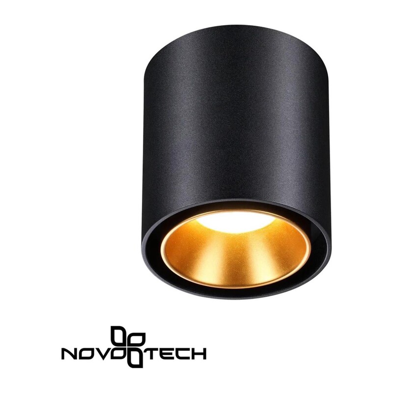 358485 OVER NT20 442 черный/золото Светильник накладной IP20 LED 10W 220V RECTE