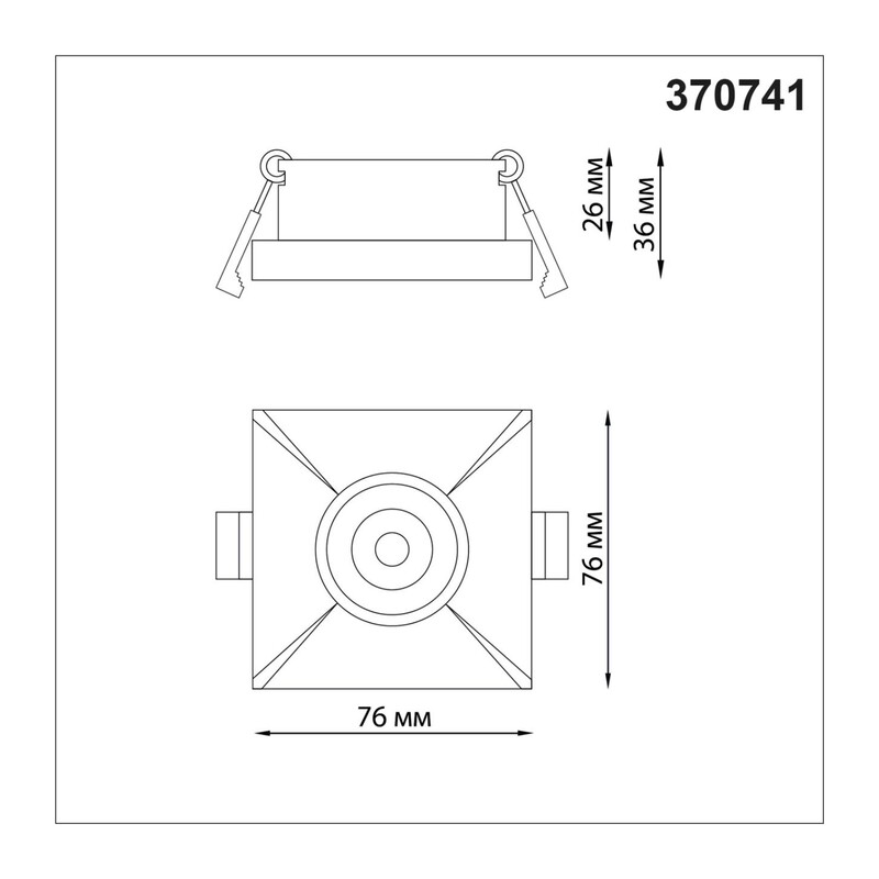 370741 SPOT NT21 542 черный Светильник встраиваемый IP20 GU10 50W 220V METIS