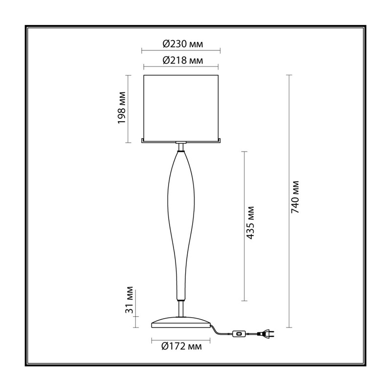 4850/1T STANDING ODL_EX21 157 дымчатый/золото/стекло Высокая Лампа E27 1*60W TOWER 3