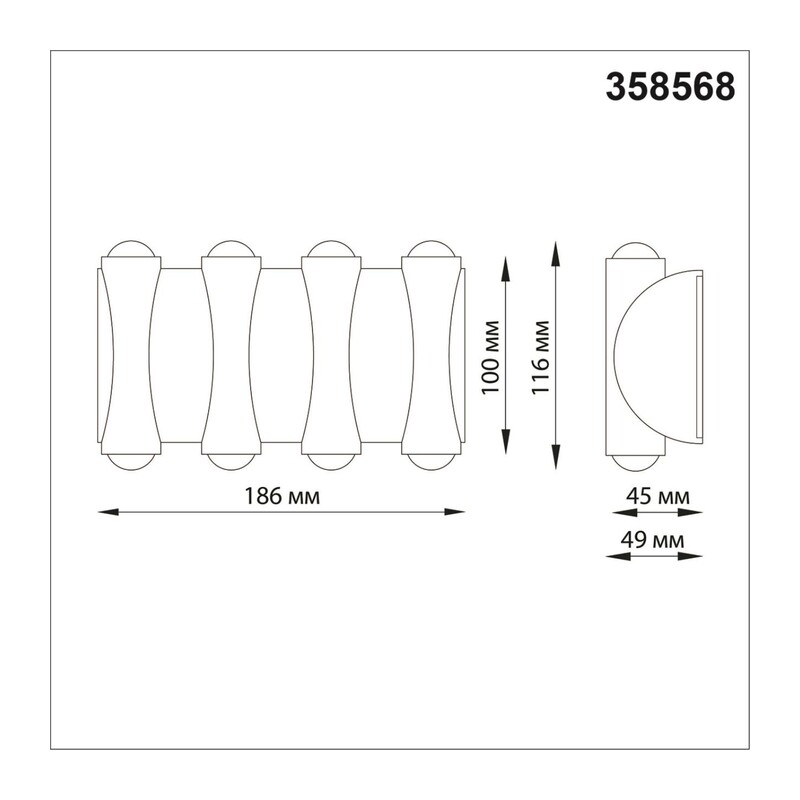 358568 STREET NT21 374 темно-серый Ландшафтный настенный светильник IP54 LED 4000K 8W 85-265V CALLE 3
