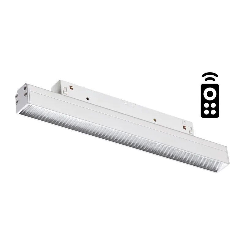 358617 SHINO NT21 064 белый Трековый низковольтный св-к диммируемый с ДУ, со сменой цв.температуры IP20 LED 3000~6500К 12W 48V FLUM